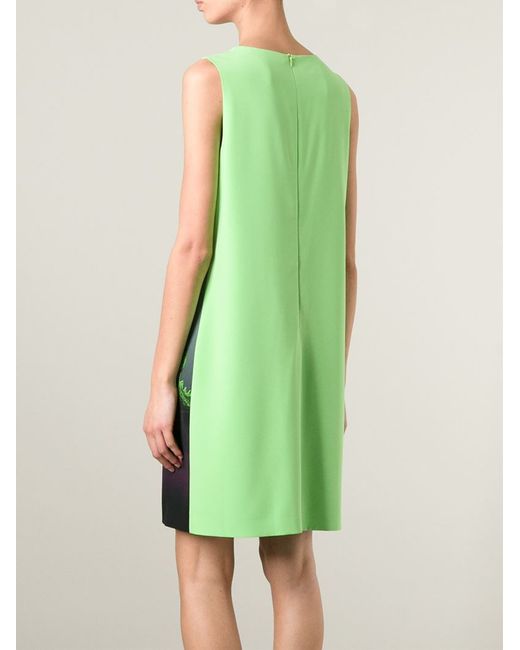 Boutique Moschino Green Dinosaur Print Shift Dress