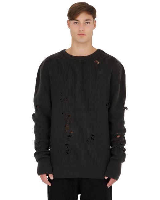 Yeezy Black Destroyed Wool Sweater for men