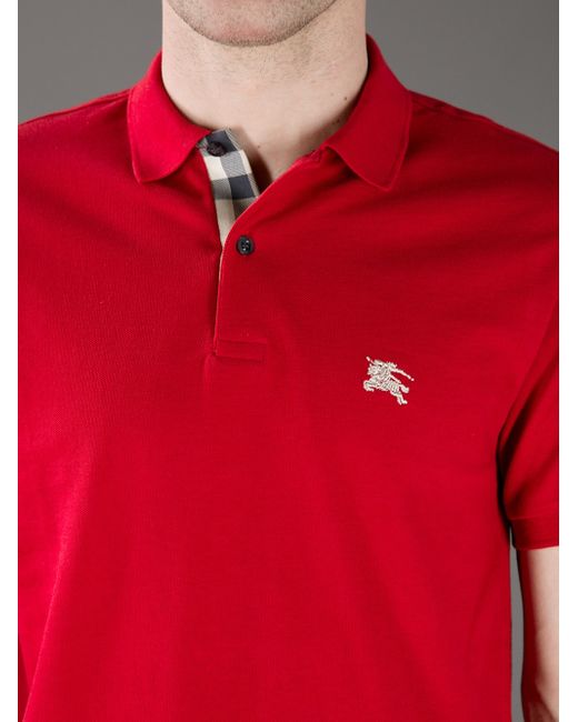 Burberry Brit Classic Polo Shirt in Red for Men | Lyst