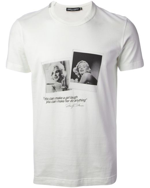 Dolce & Gabbana White Marilyn Monroe Tshirt for men