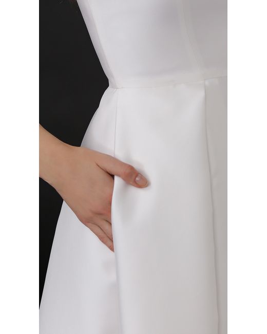 Monique Lhuillier White Zelda Tea Length Dress