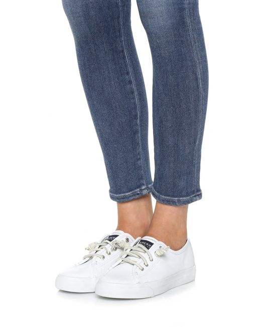 Sperry Top-Sider White Seacoast Leather Sneakers