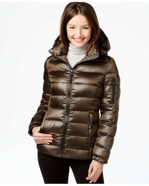 Calvin Klein Brown Quilted Down Puffer Coat