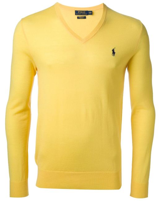 Polo Ralph Lauren Yellow V-Neck Sweater for men