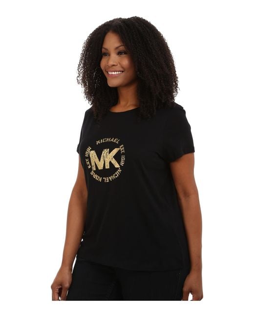 Forladt bogstaveligt talt Meander MICHAEL Michael Kors Plus Size Foil Logo Tee in Black | Lyst