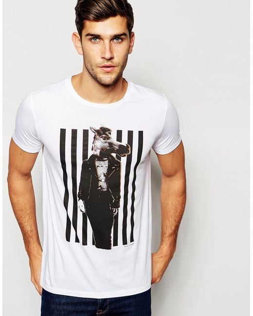 Boss By Hugo Boss T-Shirt With Horse Head Print In White For Men | Lyst