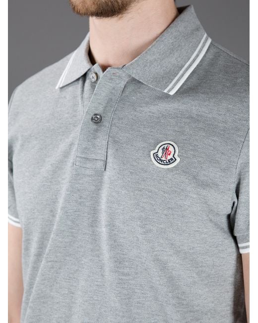 Moncler Polo Shirt in Grey for Men Lyst UK