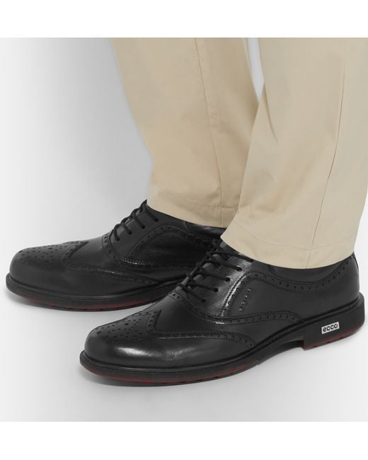 Ecco Tour Hybrid Leather Golf Brogues in Black for Men | Lyst UK