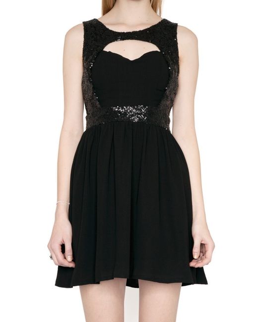 Pixie market Magic Hour Sequins Dress in Black | Lyst