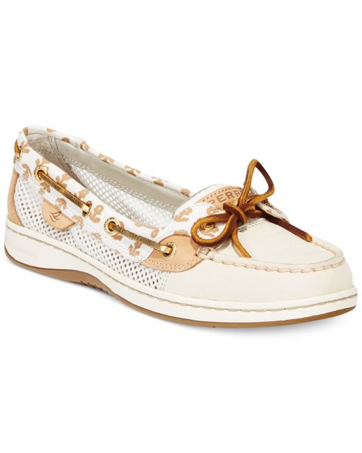 Sperry Top-Sider White Women'S Angelfish Anchor Print Boat Shoes
