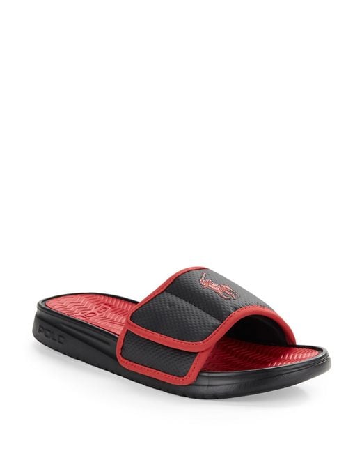 Polo ralph lauren Romsey Sport Sandals in Black for Men (Black/Red) | Lyst