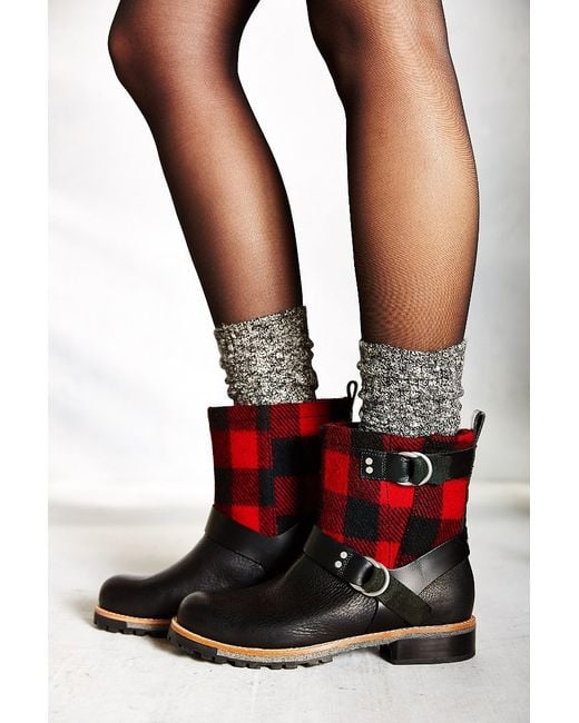Woolrich Balt Buffalo Plaid Moto Boot in Red Lyst