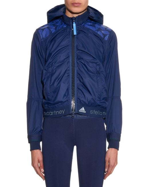 adidas By Stella McCartney Printed-Shoulder Performance Jacket in Navy  (Blue) | Lyst