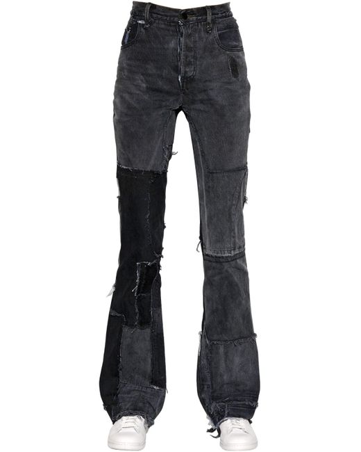 Vinti Andrews Black Patchwork Cotton Denim Jeans