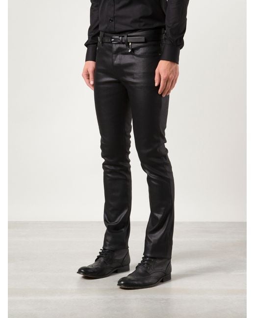 Rick Owens Drkshdw Collapse Cropped - Black Waxed Denim | Garmentory