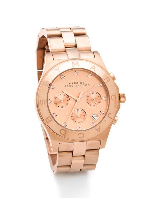 Marc By Marc Jacobs Metallic Large Blade Chrono Watch - Rose Gold