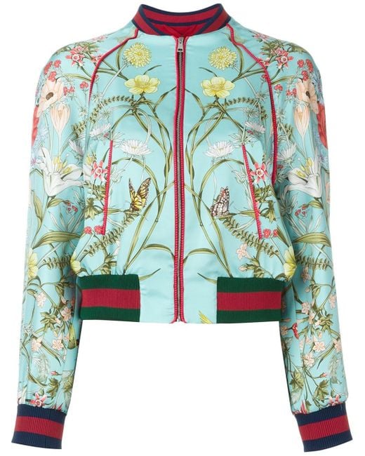 Gucci Green 'acid Bloom' Bomber Jacket