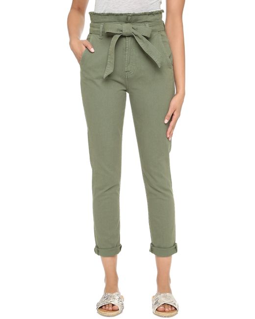 7 For All Mankind Green Paper Bag Waist Jeans - Fatigue