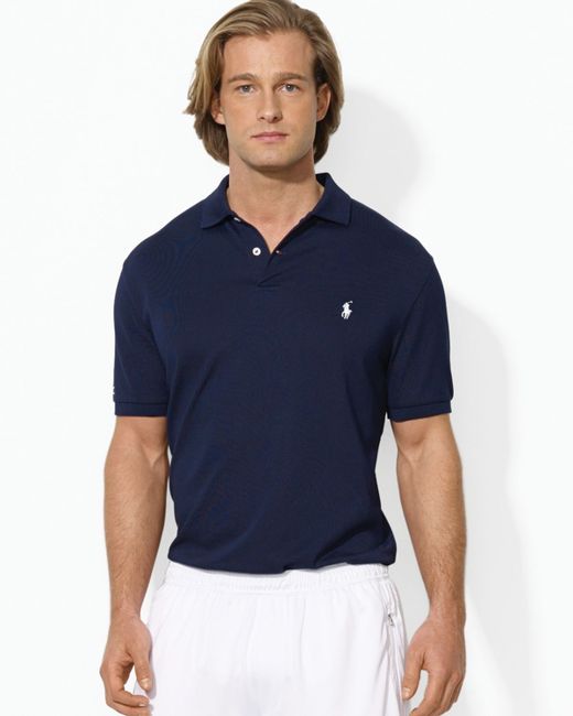Blue Mens Clothing T-shirts Polo shirts Polo Ralph Lauren Slim Fit Stretch Mesh Polo Shirt in French Navy for Men 