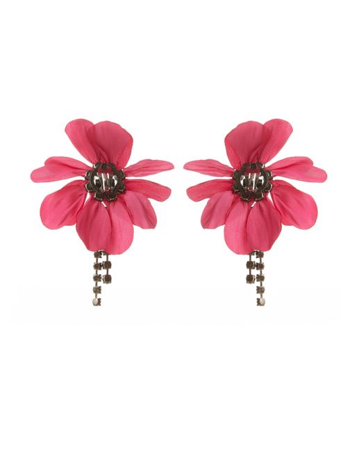 Lanvin Floral-embellished Earrings in Pink | Lyst Canada