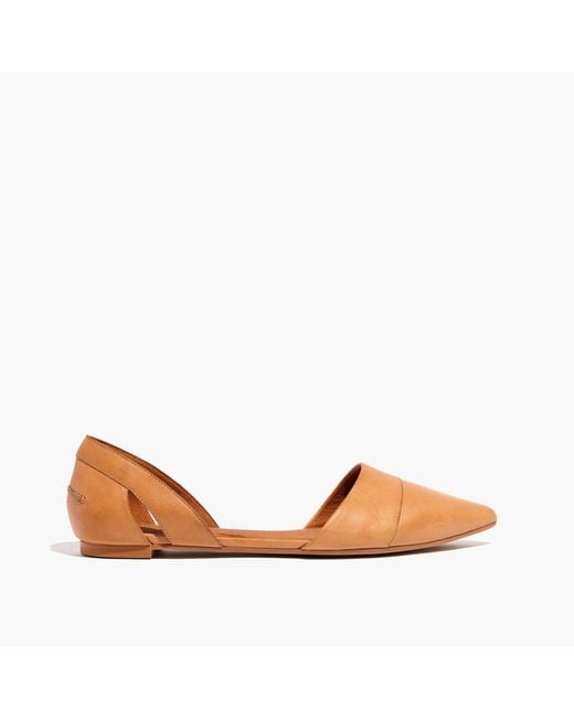 Madewell Brown The D'Orsay Flat In Leather