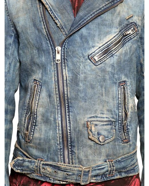 Diesel denim biker jacket cheap