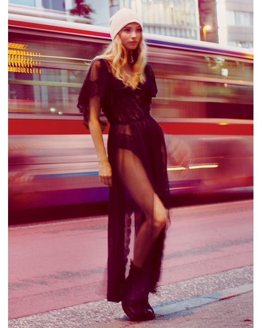chinese dress ladies Witchy Black Velvet Maxi Dress M main image 0