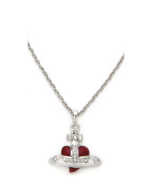 Vivienne Westwood Heart Orbit Necklace in Metallic