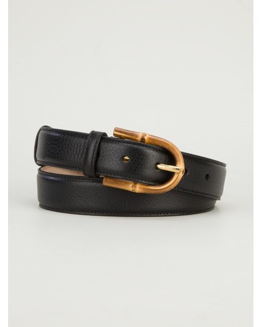 Gucci Bamboo Buckle Belt in Black | Lyst