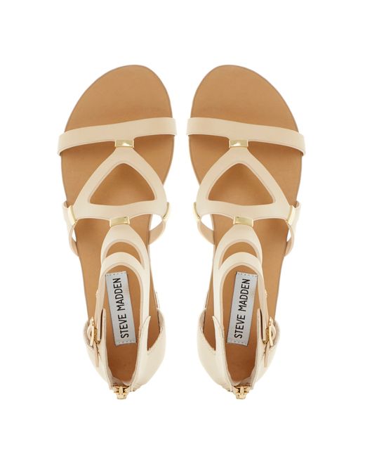 Steve Madden Comma Strappy Zip Back Gladiator Sandals in Metallic | Lyst UK