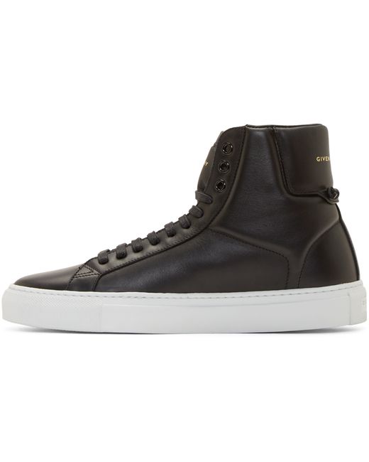 Givenchy Black Codification Leather High-Top Sneakers for men