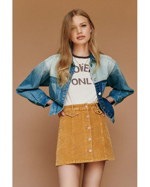 Brown corduroy skirt yellow cheap