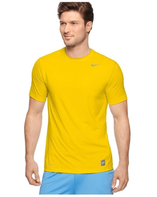 Nike Yellow Pro Combat Dri-fit T-shirts for men