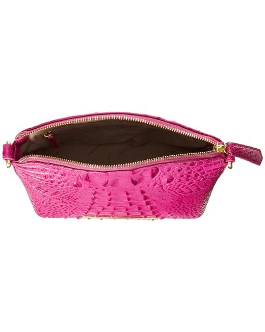 Small Dome Bag Embossed Detail Neon Pink Double Handle