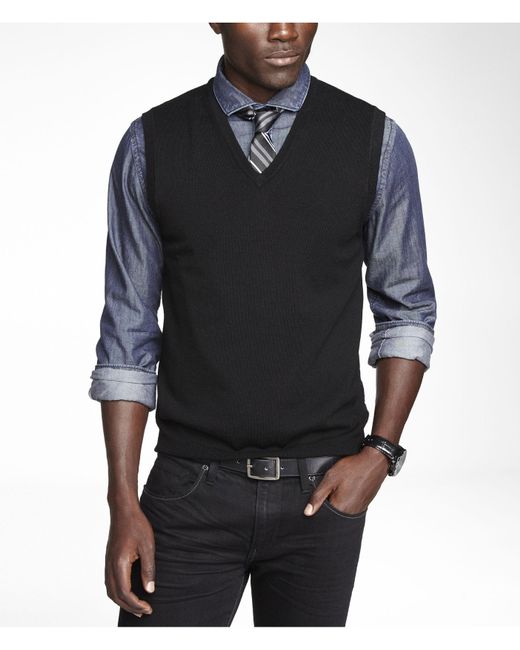 black sweater vest mens