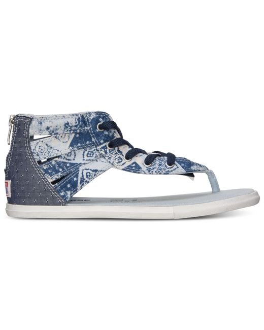 Converse Blue Women's Chuck Taylor Gladiator Thong Sandals From Finish Line