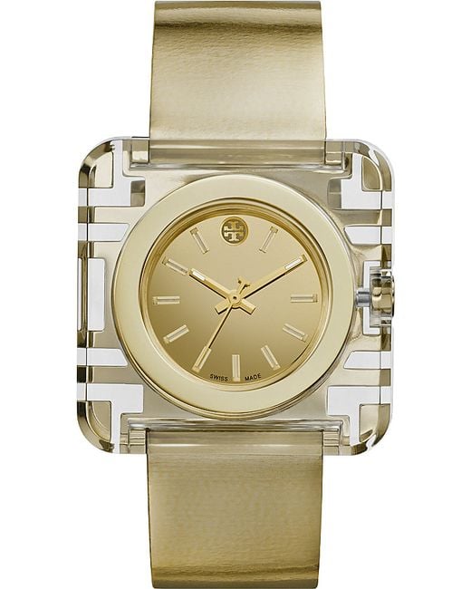 Tory Burch Metallic Trb3003 Izzie Gold-plated And Patent-leather Watch