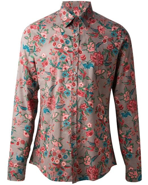 Gucci Multicolor Floral Print Shirt for men