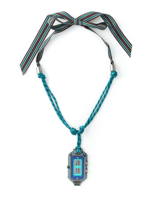 Lanvin Digital Watch Pendant Necklace in Blue Save 36 Lyst