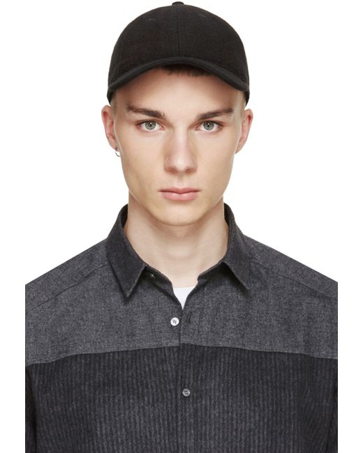Black Herringbone Baseball Cap for Men 
