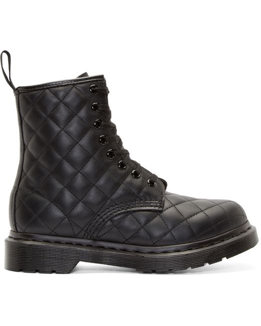 Dr. Martens Black Quilted 8-eye Coralie Boots