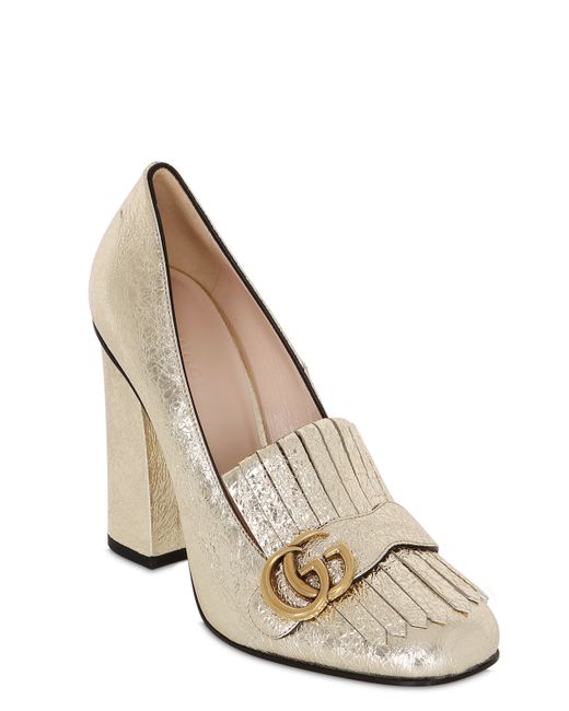 Gucci Marmont Fringed Loafer Heel in Metallic - Save 19% | Lyst