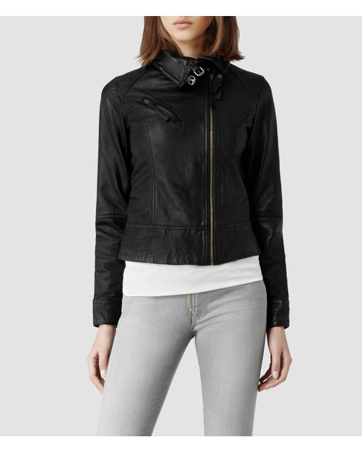 AllSaints Black Belvedere Leather Jacket