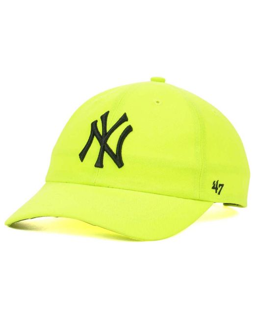 47 Brand Yellow Women'S New York Yankees Neon Clean Up Cap