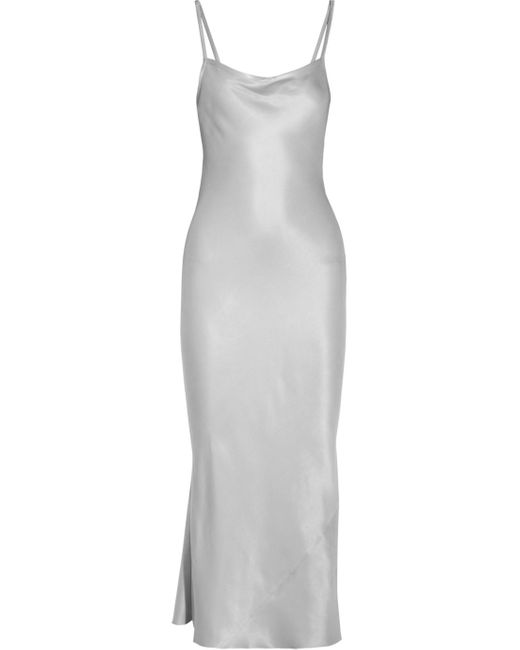 JOSEPH Gray Washed-silk Maxi Slip Dress
