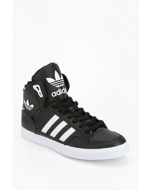 Adidas Black Originals Extaball Leather Hightop Sneaker