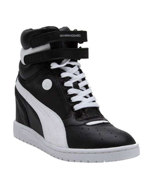 PUMA Wedge Sneaker in Black | Lyst