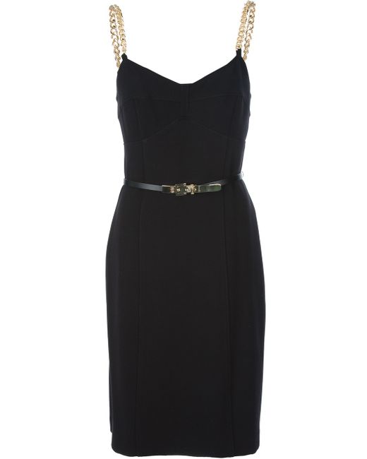 Michael kors black top dress with gold chain