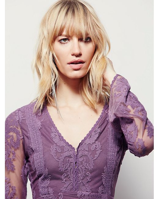 Free People Purple Reign Over Me Lace Dress