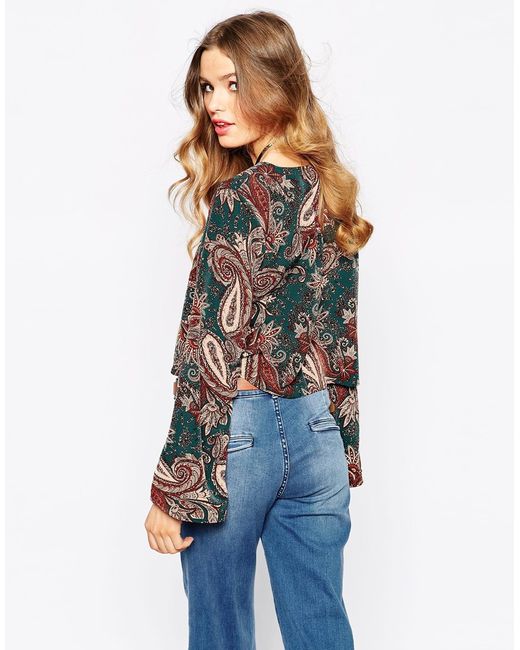 激安挑戦！！ First & I 70's Flare Sleeve Top | Lyst カットソー(長袖/七分)